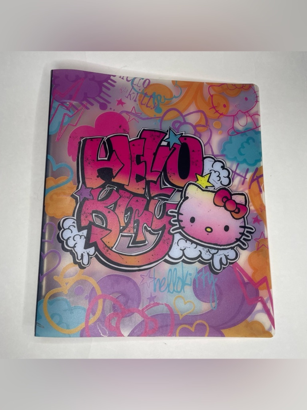 Rare Sanrio Hello Kitty Graffiti Style Art Folder 2012 3-Ring School Stationary